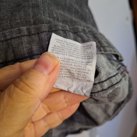 A Wrangle Men's Denim Western Shirt Pearl Snap Rancher Rodeo Chore Size XL - Picture 7 of 10